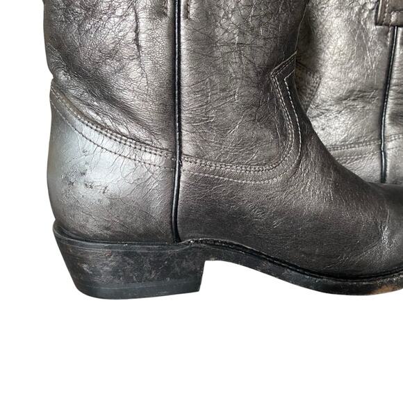 Frye Billy Short Ankle Dark Pewter Boots Silver Metallic size 8 - Picture 10 of 14